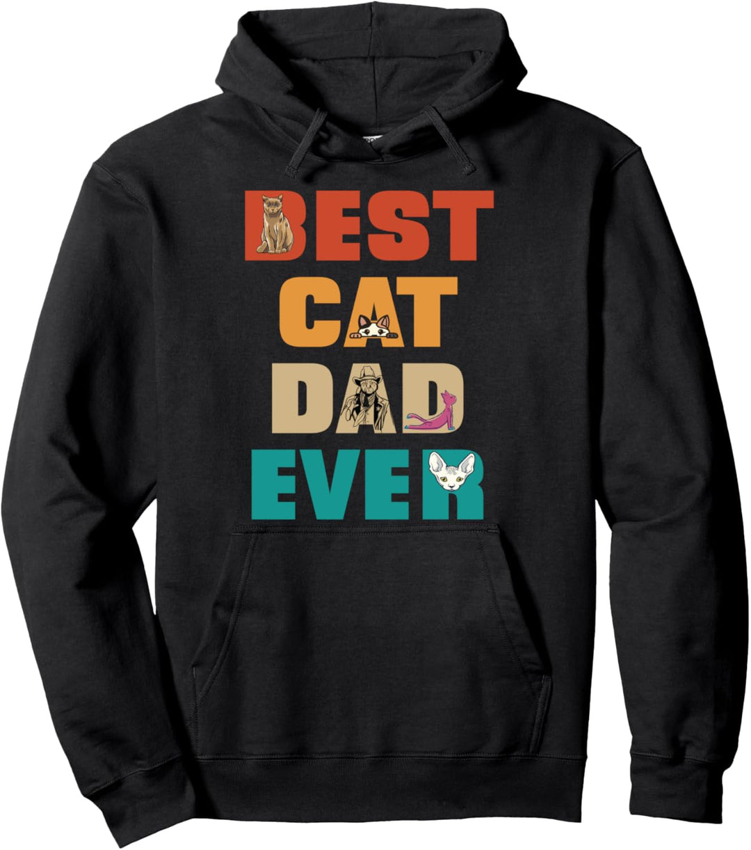 Best Cat Dad Ever Kitten Katez Daddy Vatertag Vintage Pullover Hoodie