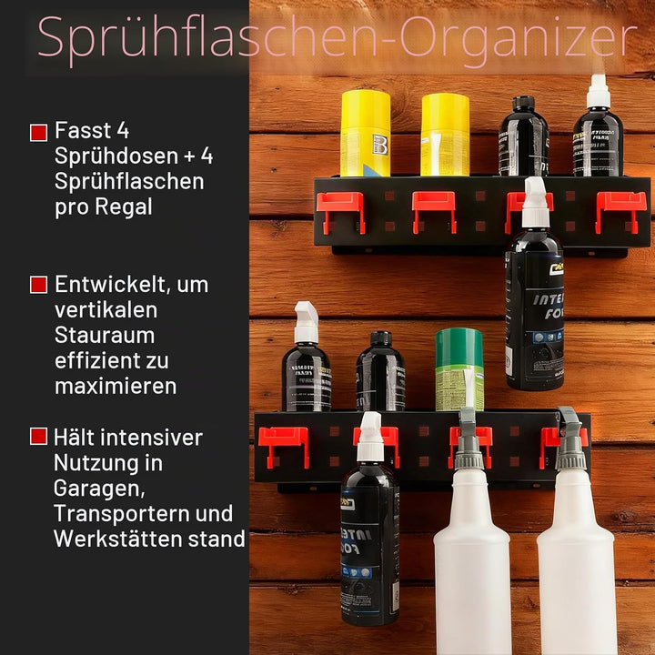 Sprühflaschenhalter 2 Stück, Sprühdosenhalter Spraydosenhalter, Stahl Wandregal Garagenwandregal mit