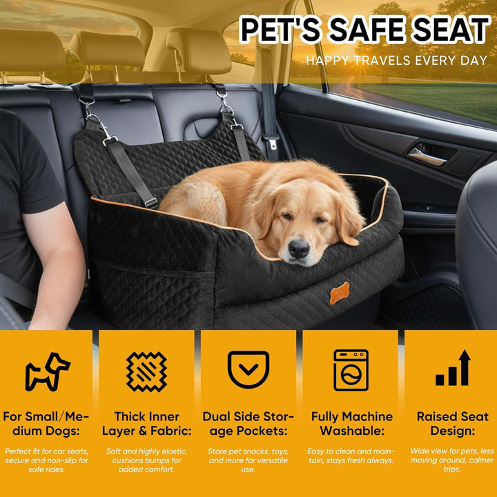 LORSEJOY Hunde Autositz Kleine Mittlere Hunde und Haustiere Waschbarer Hundesitz Abnehmbarer Unterse