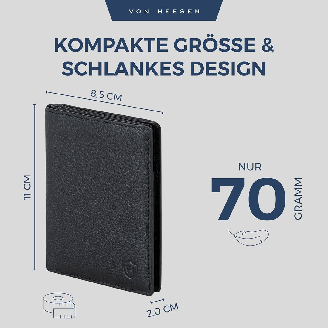 Leder Geldbörse Herren mit Münzfach & RFID Schutz I Echtleder Geldbeutel für Männer & Damen I Portem