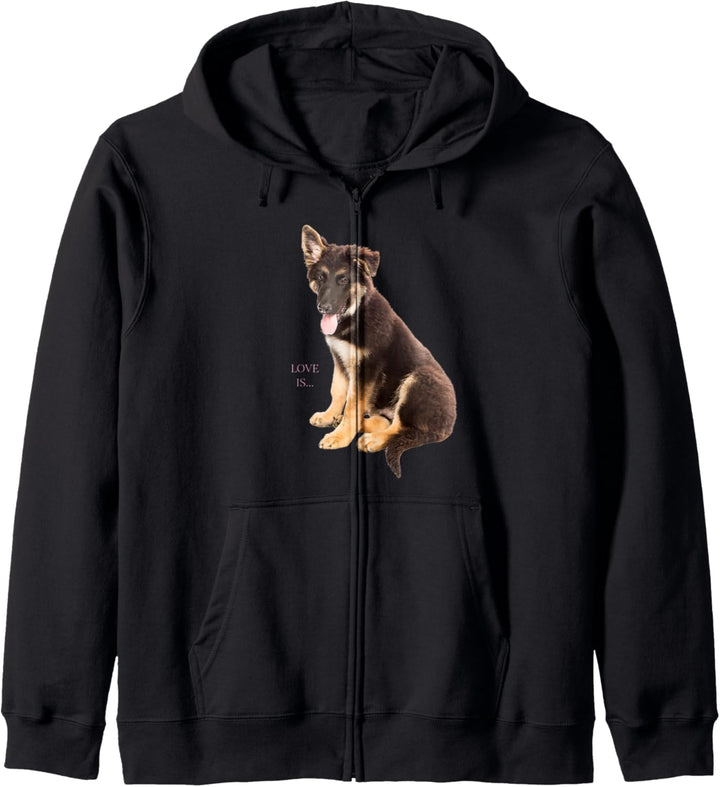 German Shepherd Puppy Shirt Shepard TShirt Dog Mom Dad Love Kapuzenjacke