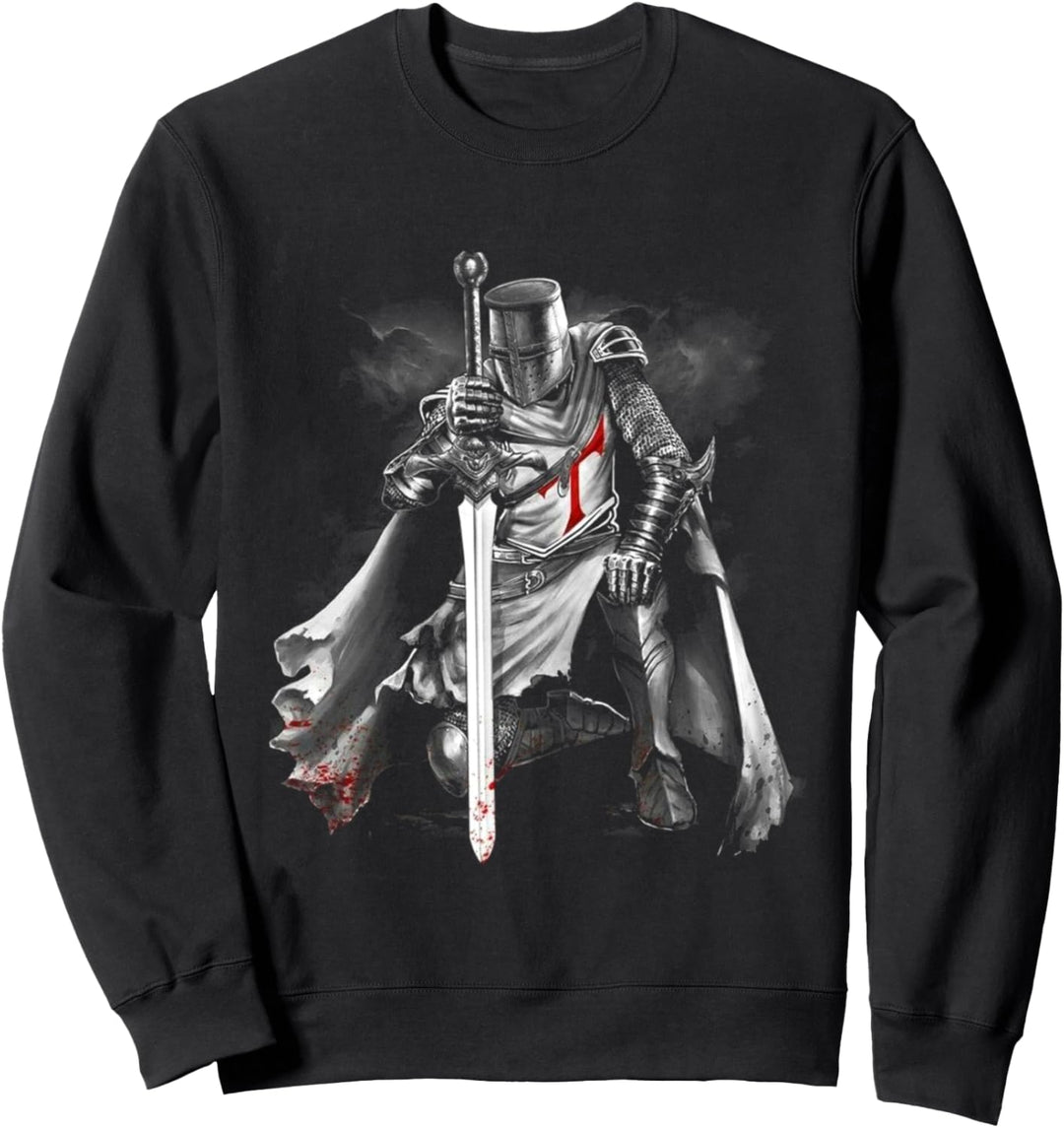Knight Templar Knee - Jesus - Cross - Knight Warrior Men Tee Sweatshirt