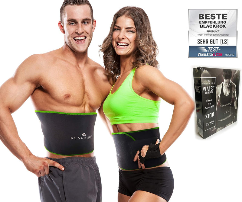 BLACKROX Waist Trimmer Fitnessgürtel Vergleichssieger Damen & Herren,Schwitzgürtel zur Fettverbrennu