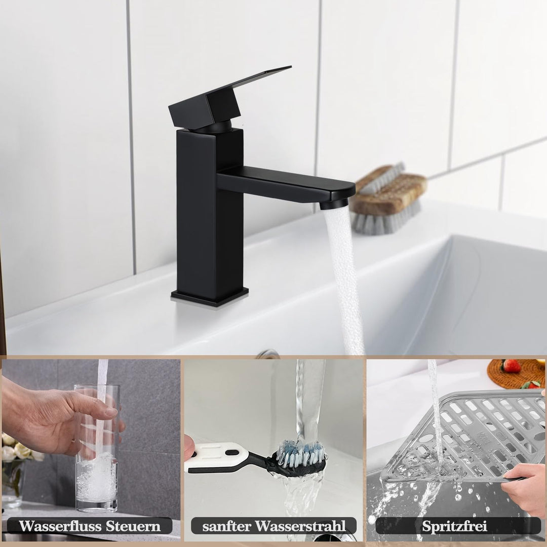 Wasserhahn Badezimmer Schwarz Waschbeckenarmatur - Waschtischarmatur Armatur Waschbecken Mischbatter