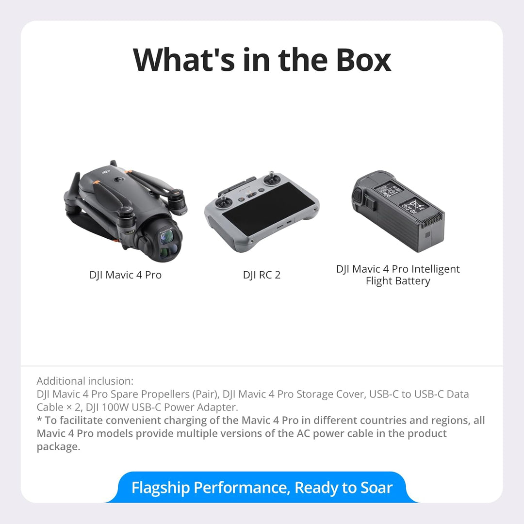 DJI Mavic 4 Pro Drohne mit DJI RC 2, Flaggschiff Triple Kamera Drone mit 100 MP 4/3-CMOS-Hasselblad-