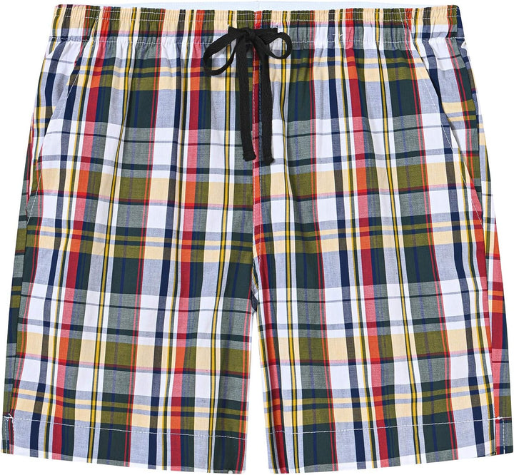 MoFiz Schlafshorts Jungen Baumwolle Kurz Pyjamahose Schlafanzug Karierte Hose Loungewear Nachtwäsche