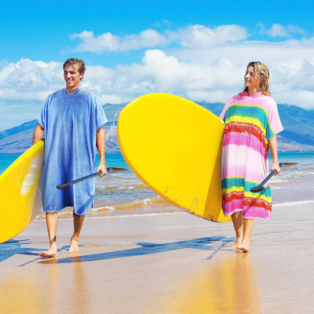 Kato Tirrinia Mikrofaser Frottee Surf Poncho Handtuch Badeponcho Bademäntel Sauna Damen Herren, Gros