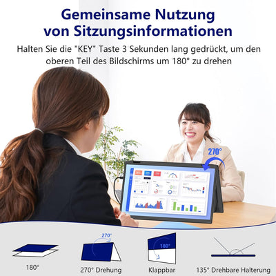 Laptop Screen Extender, 15.6" Dual Portable Monitor, Laptop Bildschirm Erweiterung, Tragbarer Monito