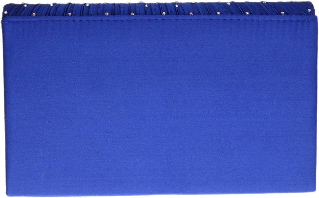 Girly Handbags Plissee-Clutch aus Satin mit Diamant-Schulterkette, eleganter Abschlussball, Hochzeit