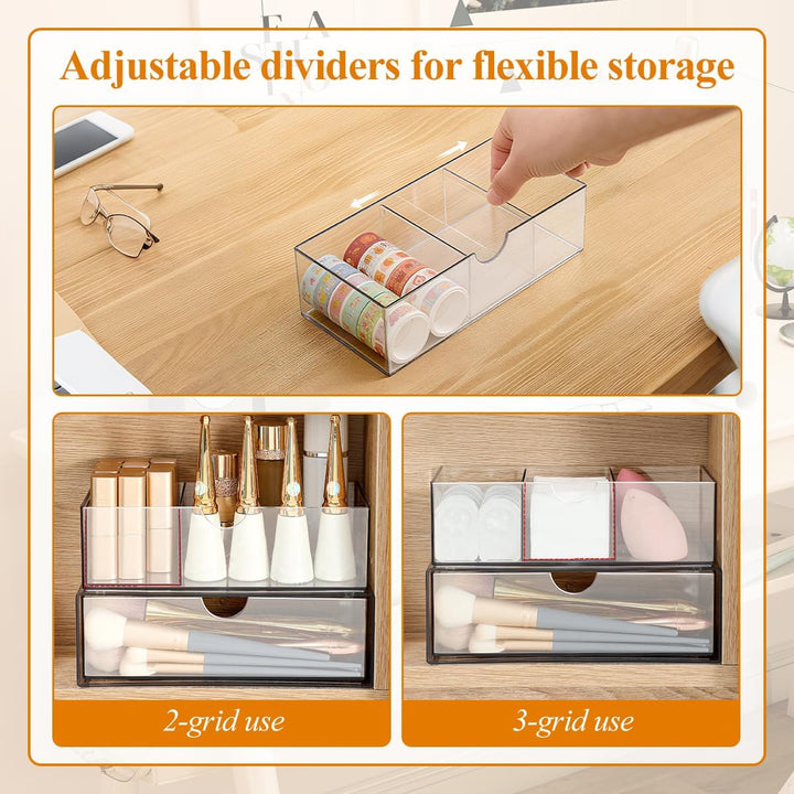 3pcs Kosmetik Organizer Schubladen, Acryl schubladen organizer bad Stapelbar, Make-up Veranstalter S