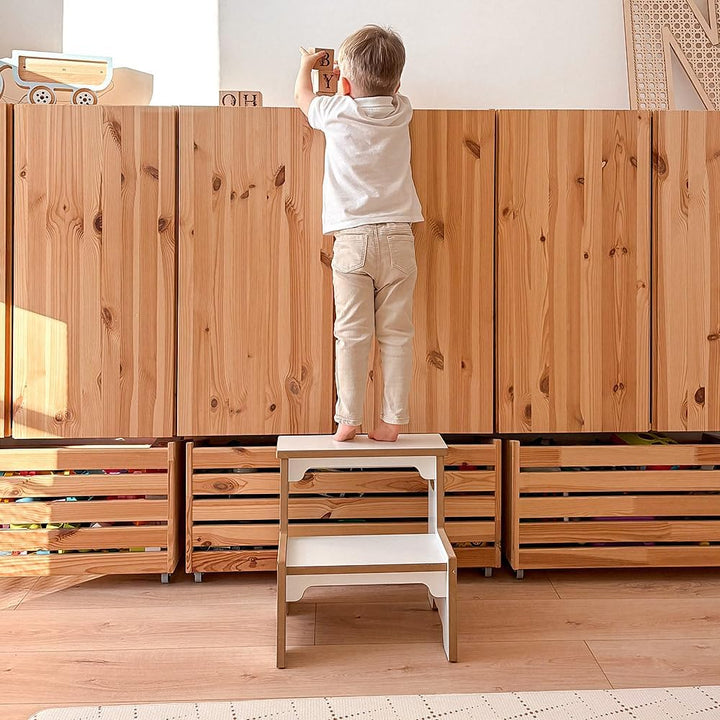Tritthocker Kinder Hocker Holz Tritthocker Holz - Weisser MDF Step Stool Für Kinderzimmer, 39x39x29