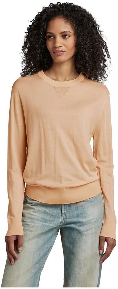 G-STAR RAW Damen Core Round Neck Strickpullover Knits XS Beige (Ivory Cream D21960-d166-d761), XS Be