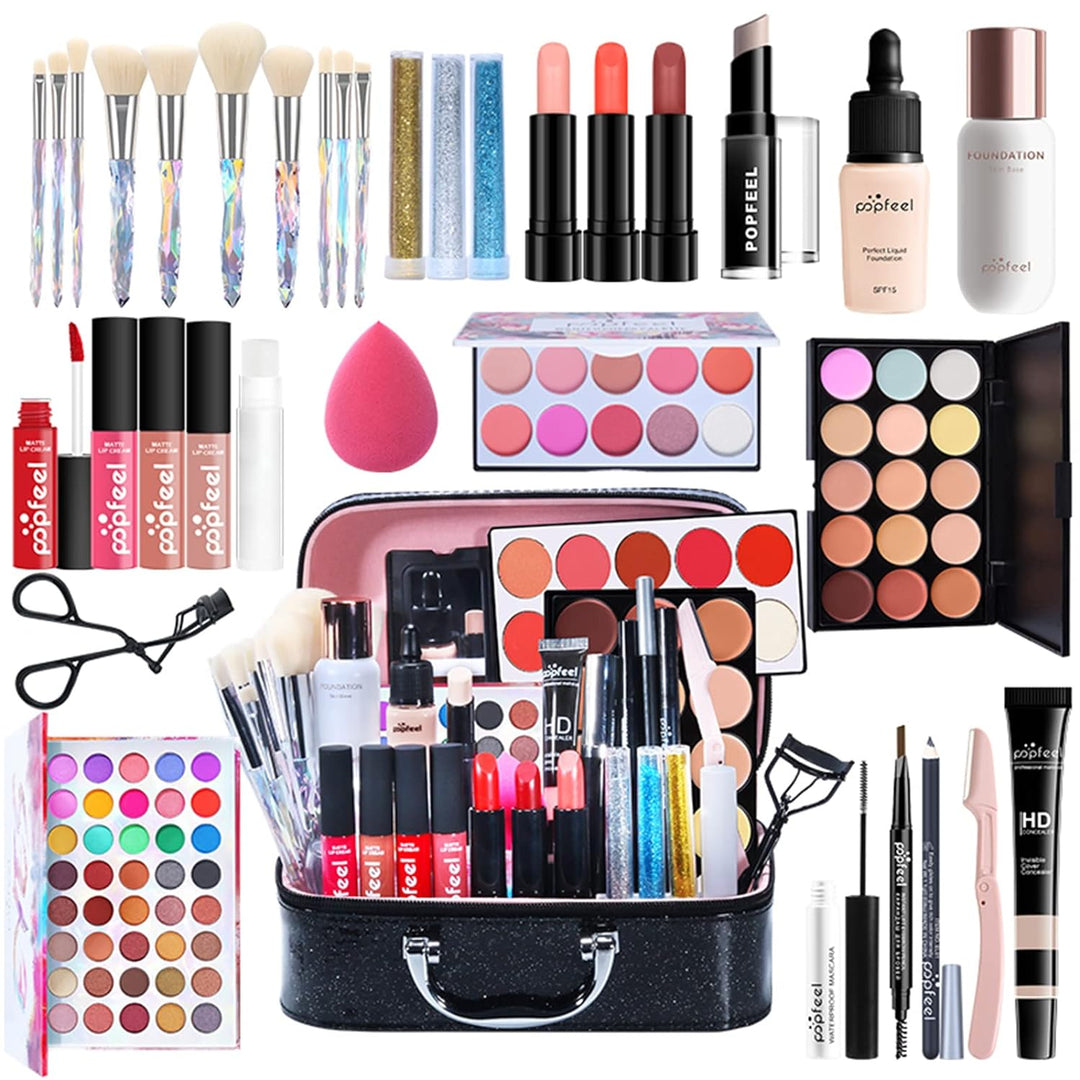 CHSEEO 34 Stück Mehrzweck Make-up-Set All-in-One Make-up-Geschenkset Kosmetik-Palette Starter Kit Li