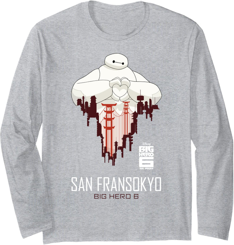 Disney Big Hero 6 TV Series Baymax Loves San Fransokyo Langarmshirt