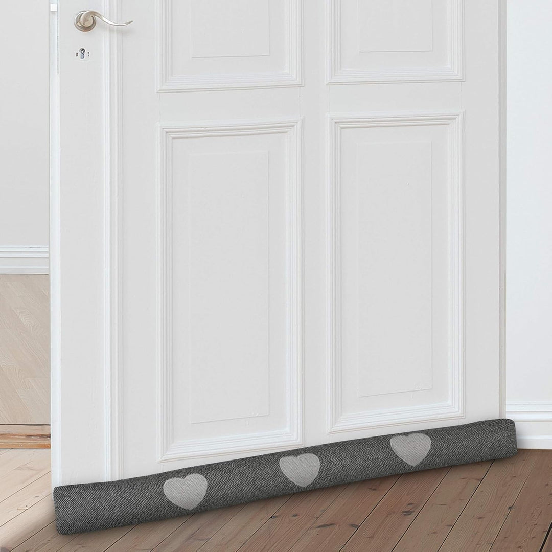 Beautissu 2er Set Zugluftstopper 120 cm lang Tuuli HR - Windstopper als Türvorleger, Haustür Rolle u