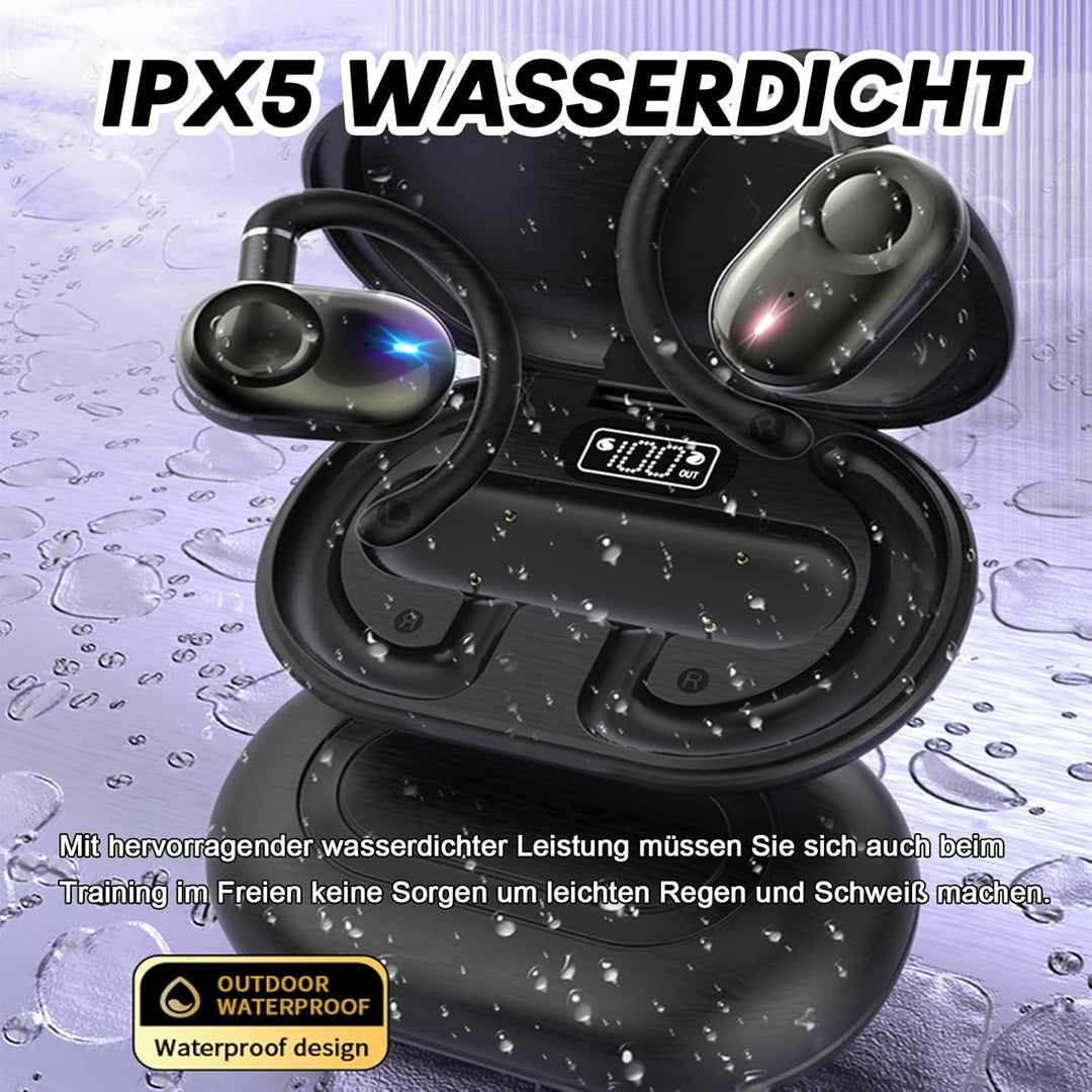 Open Ear Kopfhörer kabellos Bluetooth 5.4 Sport Air Bone Conduction Wireless Headphones Luftleitung