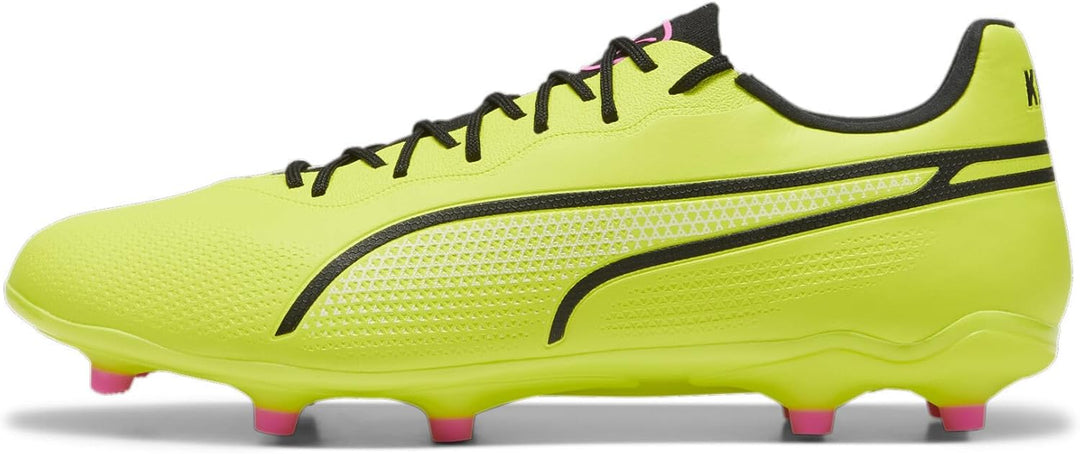 PUMA Mens King Ultimate Soccer Cleats Cleated, Firm Ground, Turf - Black 39 EU Electric Lime Puma Bl