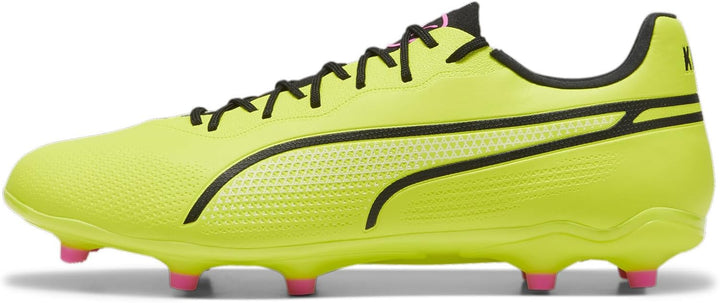 PUMA Mens King Ultimate Soccer Cleats Cleated, Firm Ground, Turf - Black 39 EU Electric Lime Puma Bl