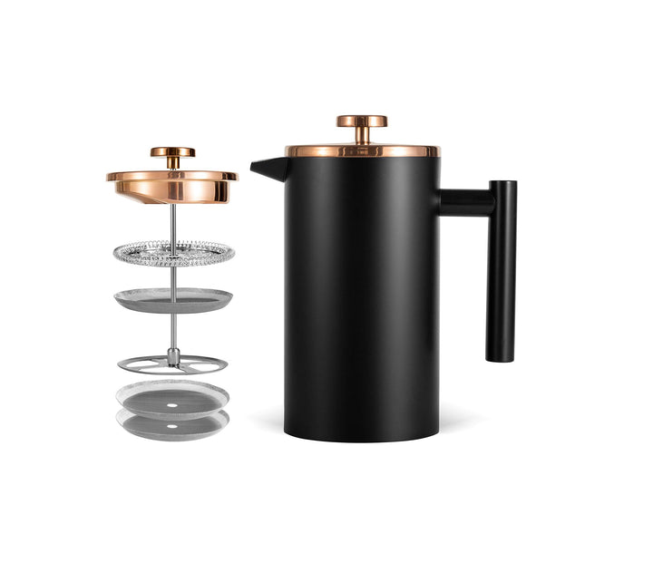 MaxMiuly Kaffeebereiter French Press 0,35 Liter Klein Kaffeezubereiter Doppelwandig Edelstahl Franzö