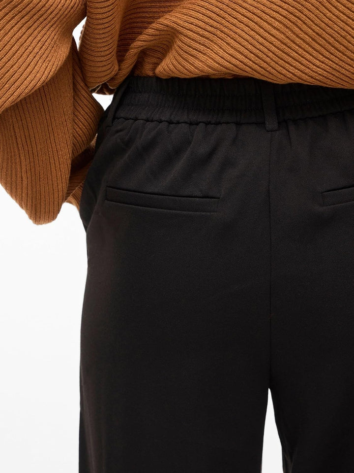 Vila Damen Vivarone Hw Wide Pant-Noos Stoffhose, Schwarz