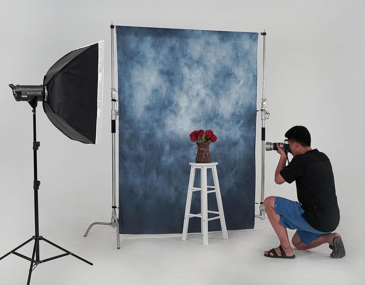 Kate Blau Hintergründe für Photostudios 2.5x2,5m Fotografie Hintergrund Fotobox Requisiten Baby Lein