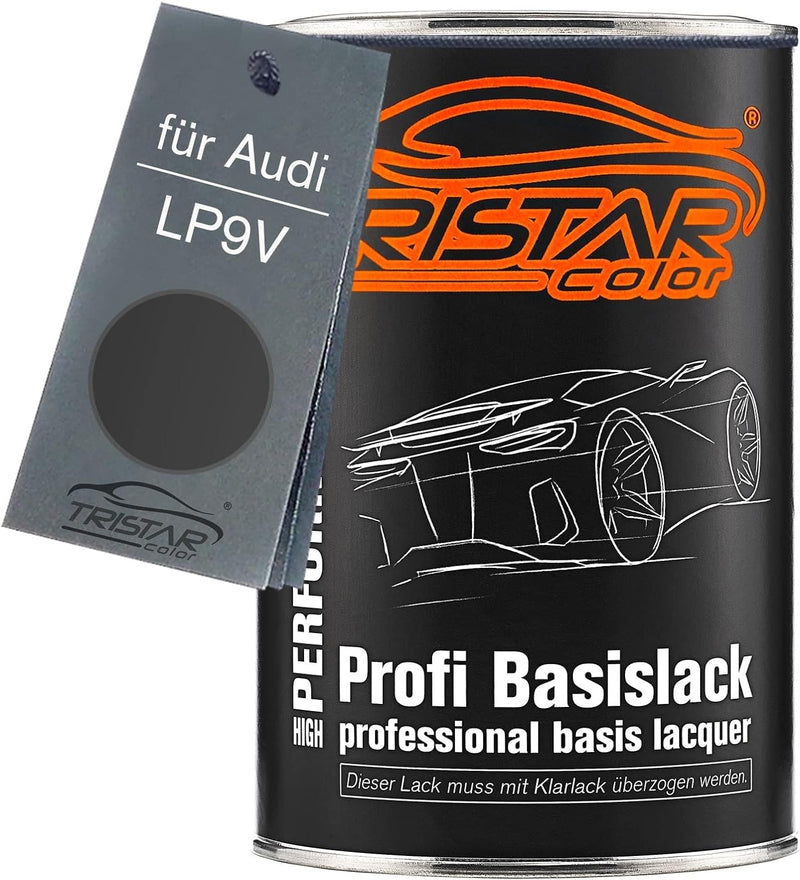 TRISTARcolor Autolack Dose spritzfertig für Audi LP9V Schwarz Metallic Basislack 1,0 Liter 1000ml