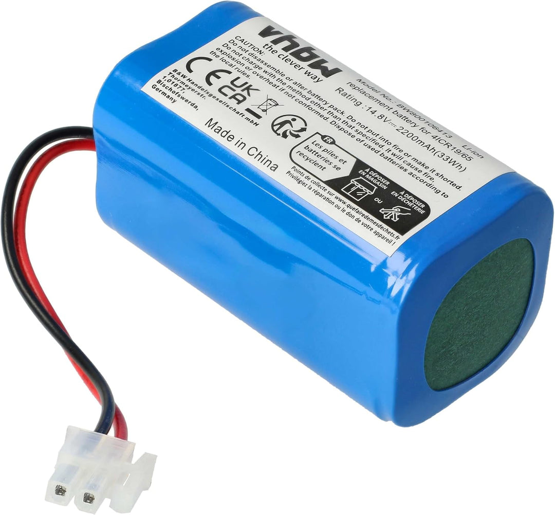 vhbw Akku kompatibel mit Silvercrest SSRA1 Home Cleaner Heimroboter (2200 mAh, 14,8 V, Li-Ion)
