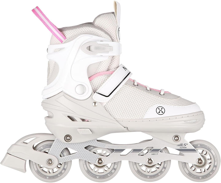 NILS EXTREME NH18188A 2-in-1 Inliner &amp; Schlittschuhe Grau-Rosa Grösse M (34–38) | Austauschbare Hock