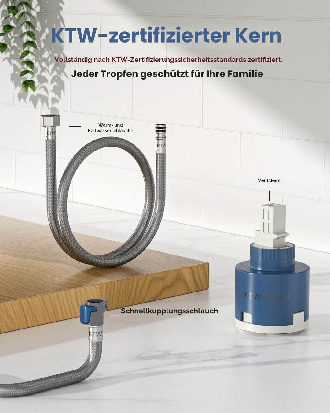 APPASO 3 Wege Wasserhahn Schwarz, Küchenarmatur 3 wege 360° Drehbar, 3 in 1 Mischbatterie Küche für
