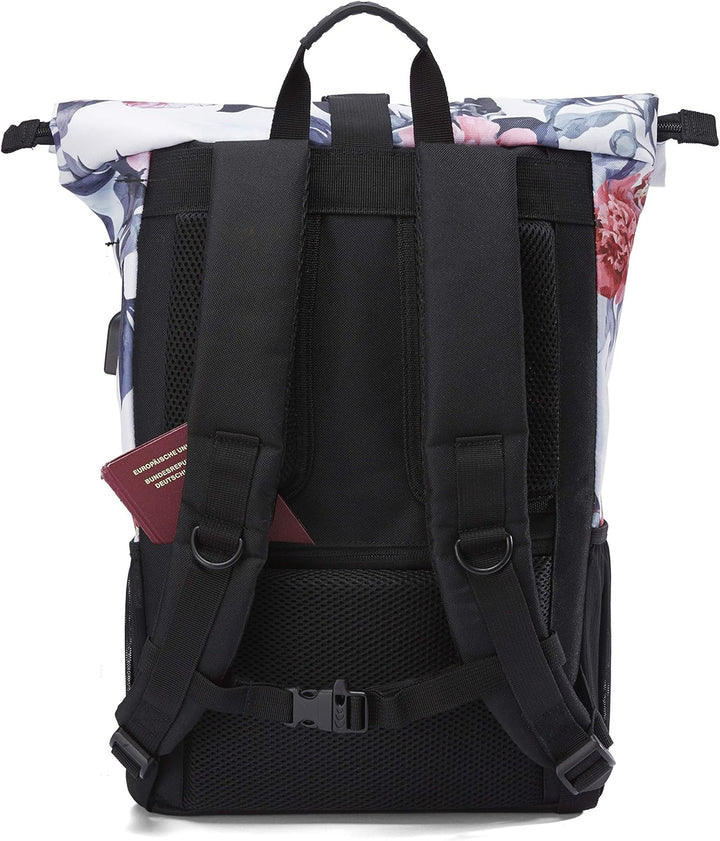 Ela Mo Rucksack Damen Schön, Komfortabel und Durchdacht 18 L (Bloom!), Bloom!