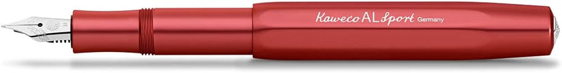 Kaweco Füllfederhalter AL Sport, Farbe Deep Red/Rot, Stahlfeder mit Federstärke Extra-Breit (BB), Lä