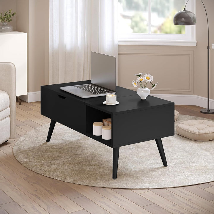 WOLTU Couchtisch höhenverstellbar, Wohnzimmertisch mit Stauraum, Kaffeetisch Beistelltisch Sofatisch
