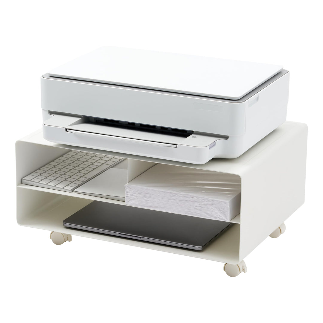YAMAZAKI Tower Druckerstation, Legierter Stahl, Weiss, One Size