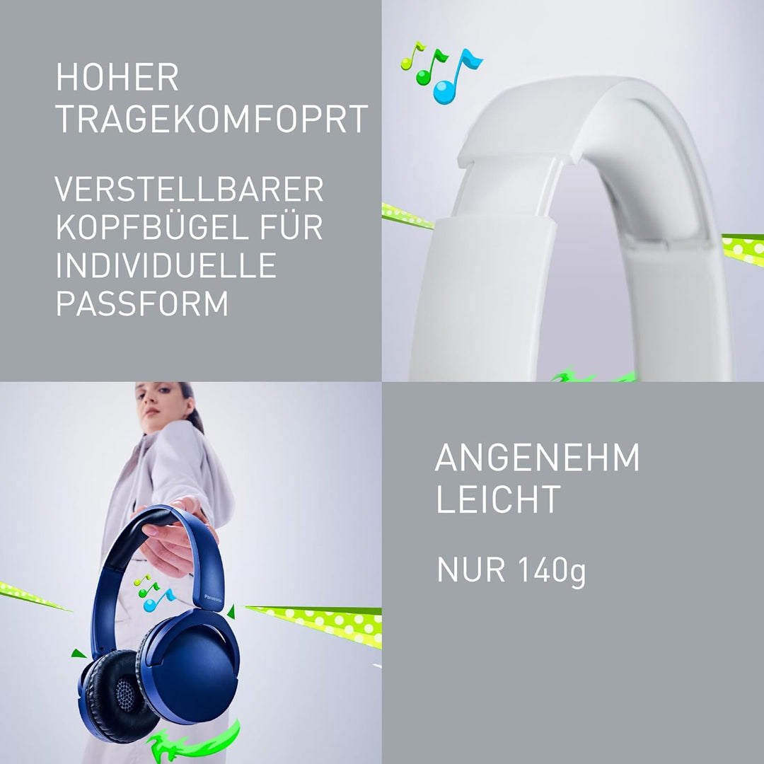 Panasonic HF630B, Kabelloser Street-Kopfhörer, On-Ear, eingebautes Mikrofon, Bluetooth 5.3, Multipoi