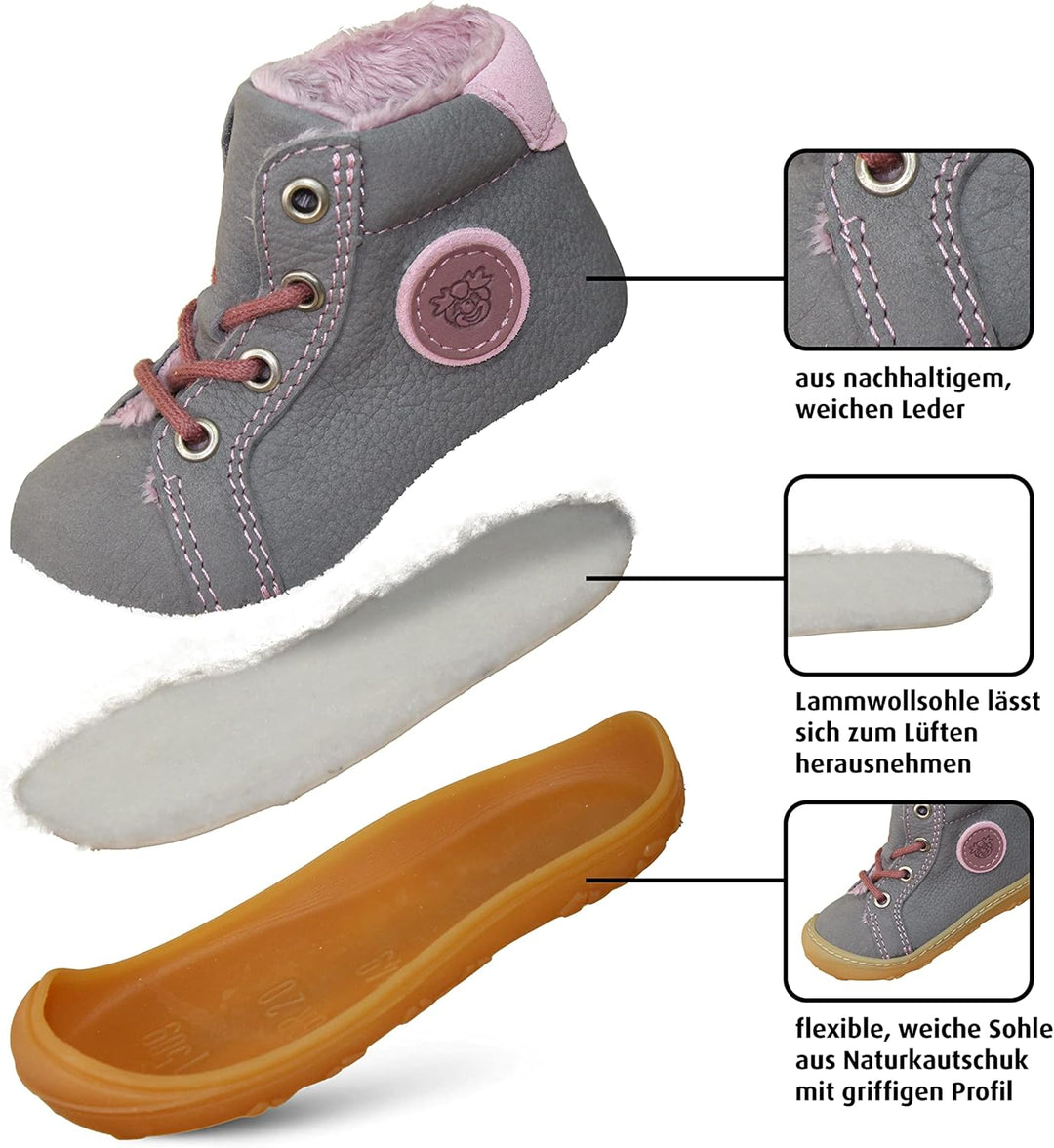 RICOSTA Mädchen und Jungen Lauflernschuhe Georg,Warmfutter,Leder,WMS:Mittel/Weit 18 EU Weit Blau 170
