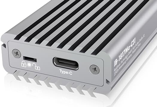ICY BOX SSD M.2 NVMe Gehäuse, USB 3.1 (Gen2, 10 Gbit/s), Kühlsystem, USB-C, USB-A, PCIe M-Key, Alumi