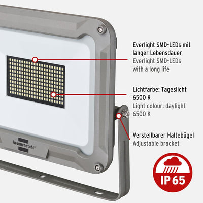 Brennenstuhl LED Strahler JARO 13050 (150W, 13500lm, 6500K, IP65, LED-Aussenstrahler zur Wandmontage