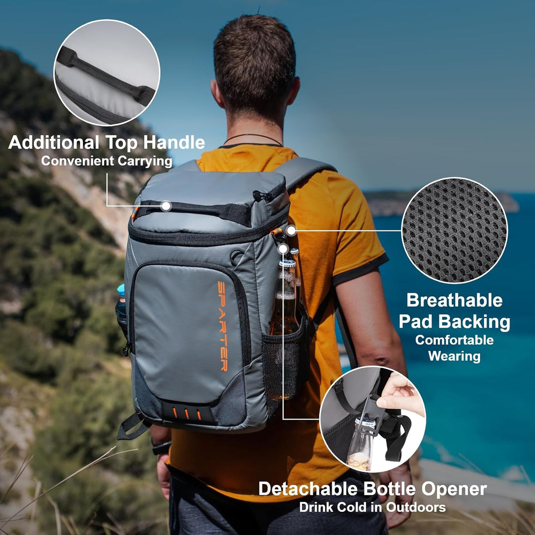 Rucksack-Kühler, isoliert, auslaufsicher, 33/49 Dosen, wasserdicht, leicht, isoliert, Eistruhe, trag
