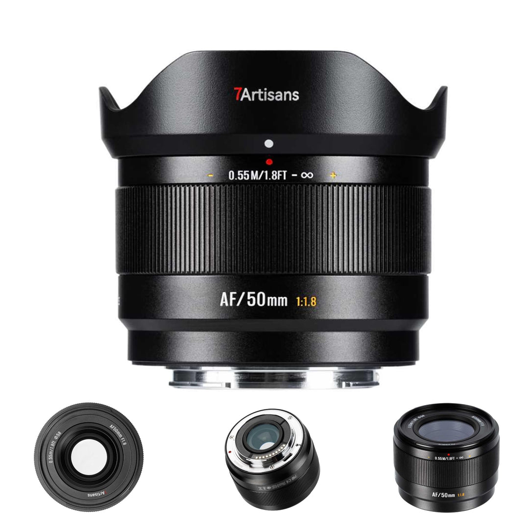7artisans AF 50mm F1,8 APS-C E-Objektiv, 180g, grosse Blende, Autofokusobjektiv mit Gesichts-/Augene