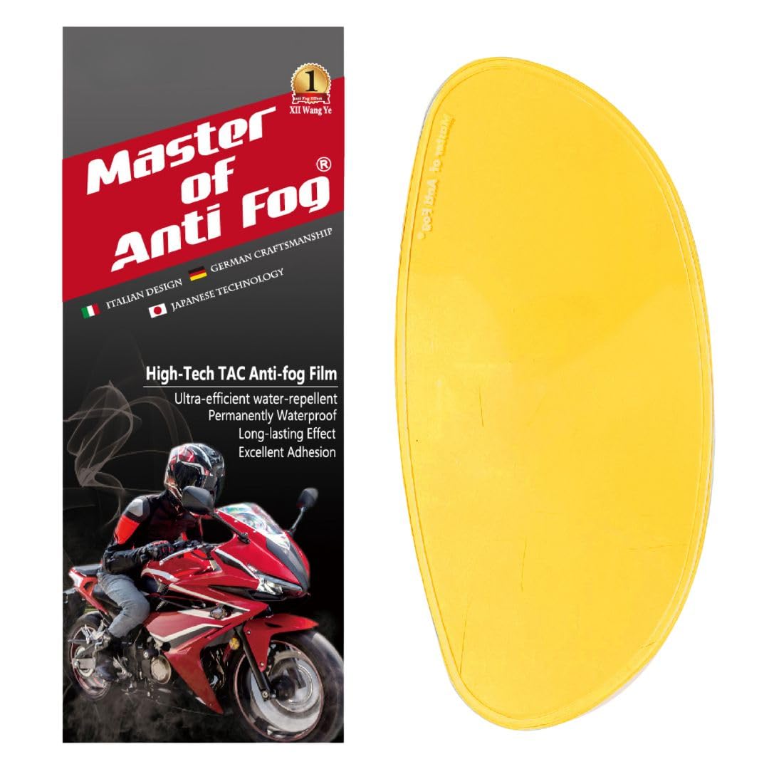 XII WY Universal Motorrad Helm Schild Antibeschlag Folie Gelb Nachtsicht Visier Linse Einsatz Nebelf