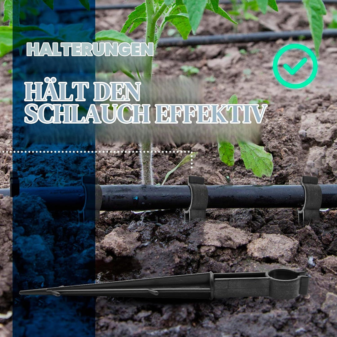 DOJA Barcelona | Schlauch Anker Bewässerung | Packung 50 | 16-20mm Ø | Gartenschlauch U-Halterung |