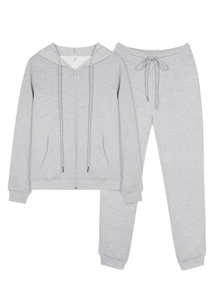 REORIA Damen Trainingsanzüge Warm Baumwolle Hausanzug Dicker Jogginganzug Set Langarmes Activewear W