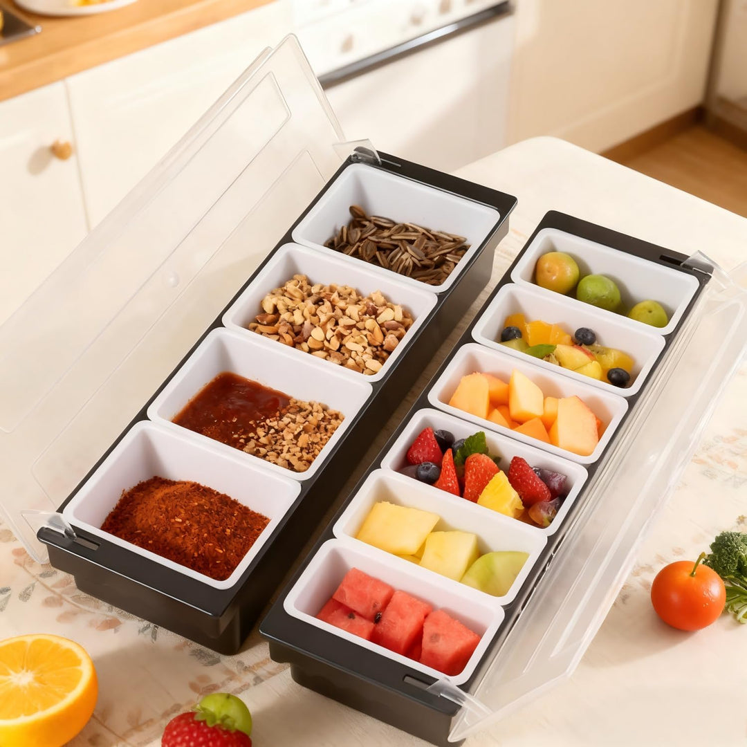 Obst Container Box Eis Party Servier Bar Eisgekühlter Gewürzspender mit Transparentem Deckel, Würzmi