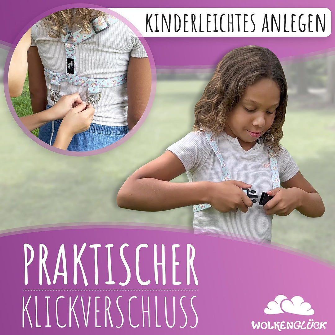WOLKENGLÜCK® Pferdeleine Kinder [Inkl. Zubehör] - Grössenverstellbare Pferdeleine zum Spielen für Ki