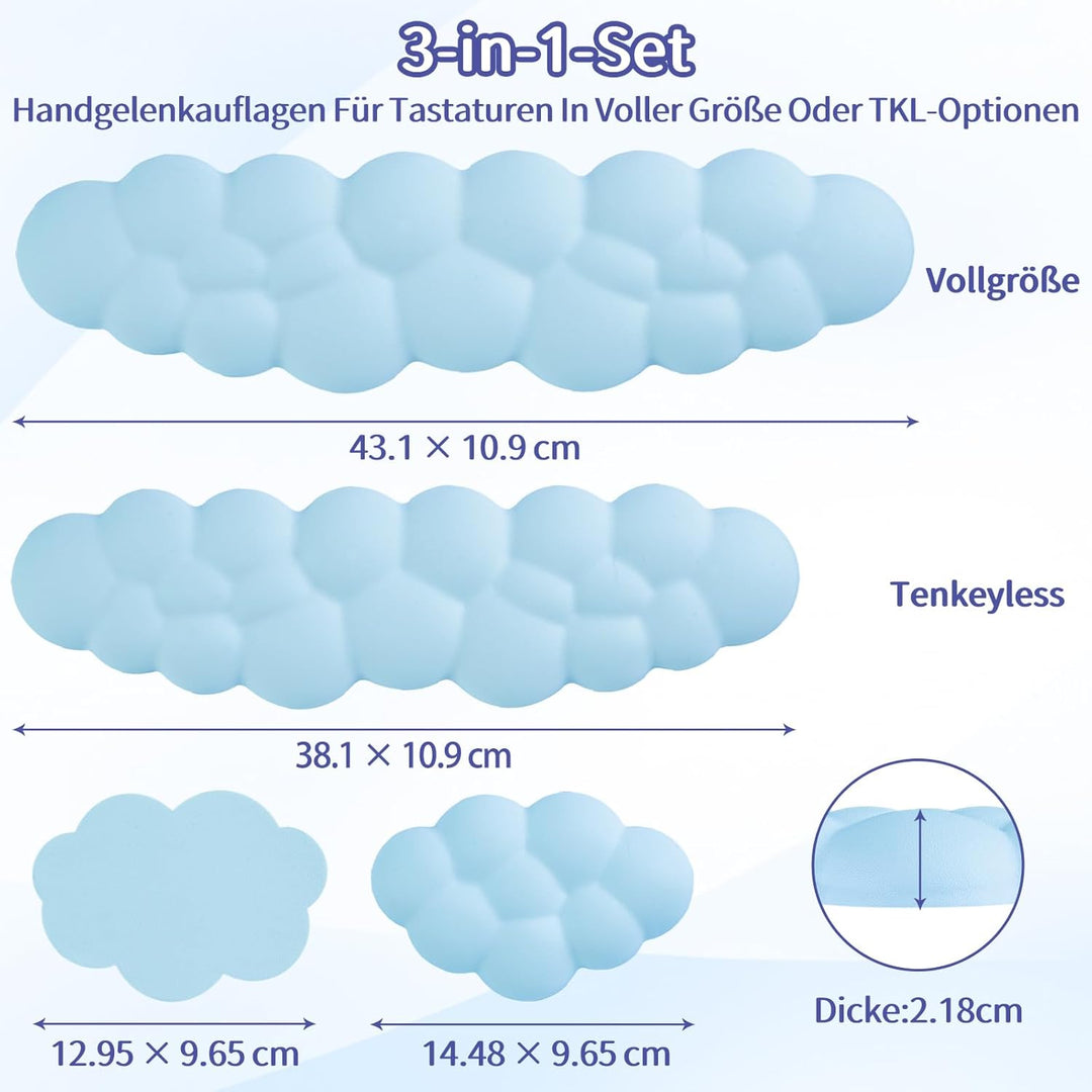 Sushret Wolke Handballenauflage Tastatur, Ergonomisches Wolke Handauflage Tastatur Mit Pu Leder Memo