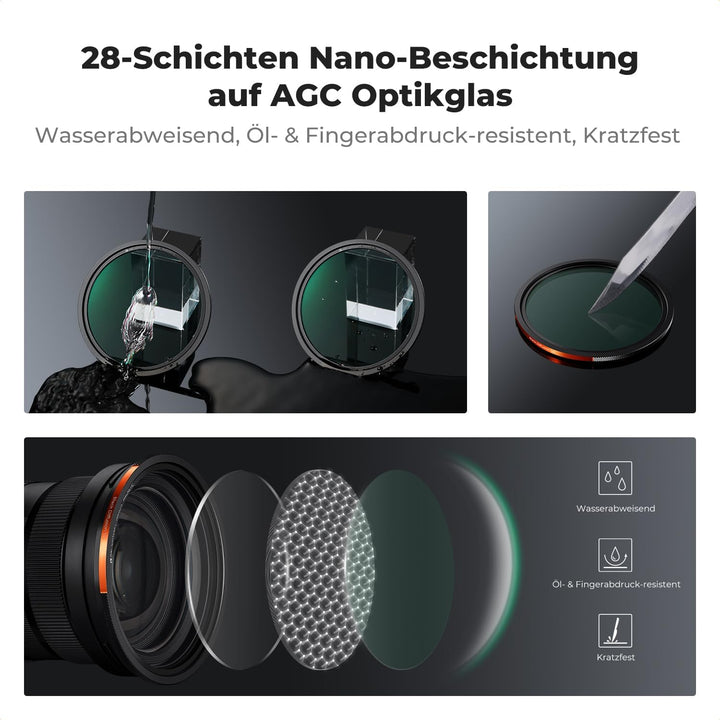 K&F CONCEPT Magnetic Filter Set 72mm Magnetisches Schnellwechsel System Quick Swap System Polfilter(
