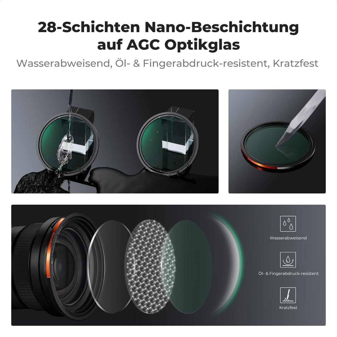 K&F CONCEPT Magnetic Filter Set 67mm Magnetisches Schnellwechsel System Quick Swap System Polfilter(