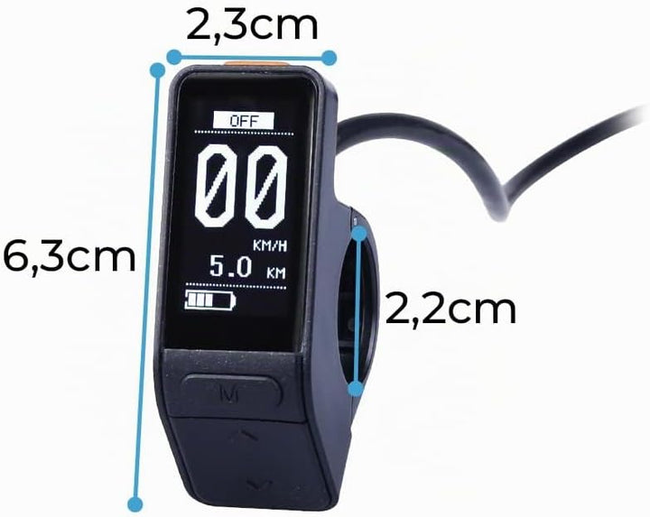 SW102 Display, kompatibel zu Bafang BBS01 BBS02 BBSHD,33mm-Display, OLED, Bordcomputer, E-Bike, Elek