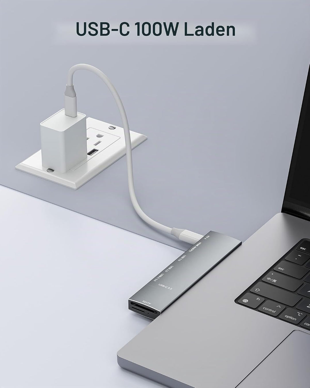 USB Hub for MacBook, USB-C Hub 8-in-2, 2 HDMI 4K 60Hz, USB C, 2 USB A Data Ports microSD SD Card Rea