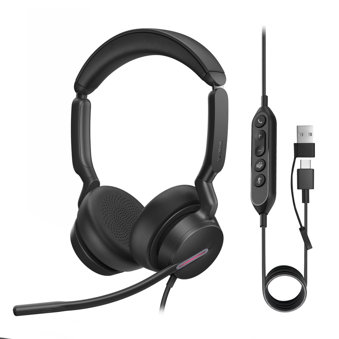Yealink UH46 USB Stereo Headset mit Mikrofon Schnurgebundenes Büro Headset | Teams Dual Kopfhörer mi